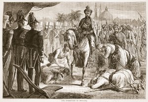 Die Kapitulation von Moolraj, Illustration aus Cassells Illustrierter Geschichte Englands von English School