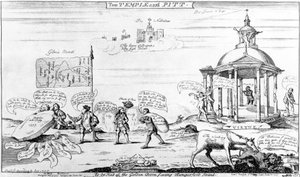 Der Tempel und Pitt, 1757 von English School