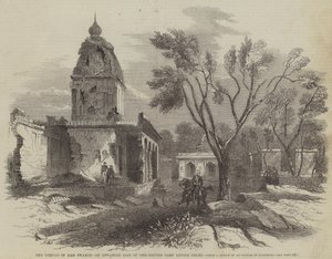 Der Tempel von Ram Swamee, ein vorgeschobener Posten des britischen Lagers vor Delhi (Stich)