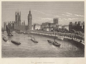 Die Themse-Uferpromenade, London von English School