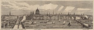 Die Themse-Uferpromenade auf der Nordseite der Themse vom Palace of Westminster bis zur Blackfriars Bridge