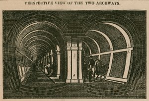 Der Thames-Tunnel: Perspektivische Ansicht der beiden Bögen