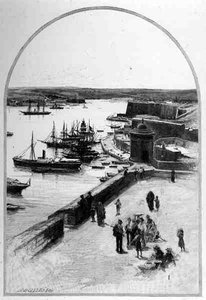 Der obere Teil des Großen Hafens, Valetta, Malta, aus 