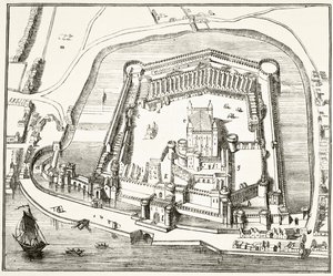 Der Tower of London im 15. Jahrhundert, aus 