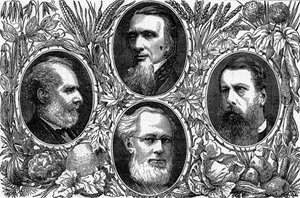 Das Vegetarische System - Einige führende Mitglieder der Vegetarischen Gesellschaft, veröffentlicht in The Graphic, 1874 von English School