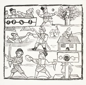 Der walisische Reisende oder Der unglückliche Waliser von Humphrey Cornish, Illustration aus Chap-books des achtzehnten Jahrhunderts von John Ashton, veröffentlicht 1882 von English School