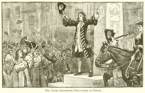 Der junge Prätendent in Perth ausgerufen von English School