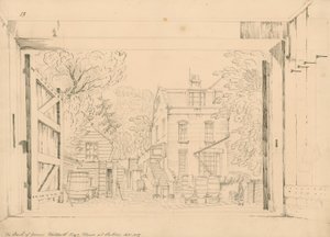 Die Rückseite des Hauses von George Gibbert in Putney, September 1872 von English School