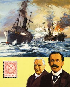Die Schlacht zwischen der britischen Alcantara und der deutschen Grail im Ersten Weltkrieg