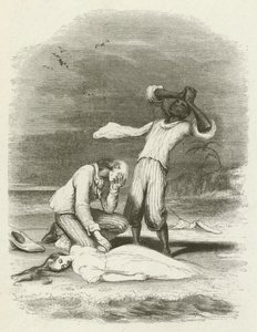 Der Körper von Virginia im Sand gefunden (Stich) von English School