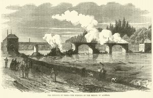 Die Verteidigung von Paris, das Brennen der Brücke von Asnieres, November 1870 von English School