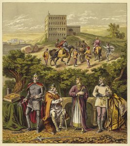 Die vier normannischen Könige von England; König Wilhelm I, König Wilhelm II, König Heinrich I, König Stephan von English School