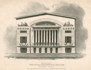 Die Vorderansicht des Königlichen Brunswick Theaters, Goodmans Fields, London
