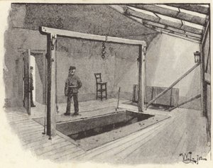 Der Galgen im Newgate-Gefängnis von English School