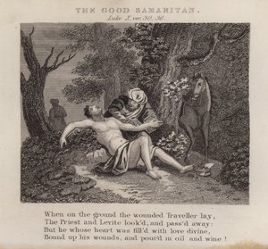 Der barmherzige Samariter, Lukas X, Vers 30, 36 von English School