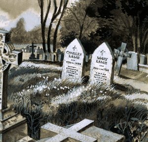 Die Grabsteine von Charles und Mary Lamb von English School