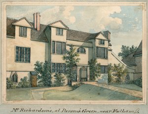 Das Haus von Samuel Richardson in Parsons Green, nahe Fulham, London von English School