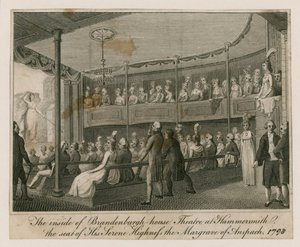 Das Innere des Brandenburgh House Theaters in Hammersmith von English School
