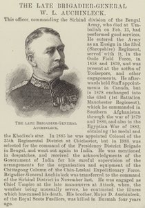 Der verstorbene Brigadegeneral W L Auchinleck von English School