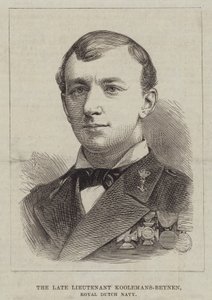Der verstorbene Leutnant Koolemans-Beynen, Königliche Niederländische Marine (Gravur) von English School