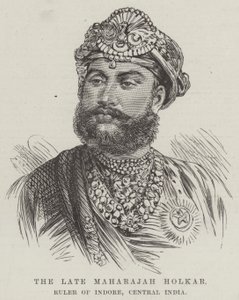 Der verstorbene Maharajah Holkar, Herrscher von Indore, Zentralindien (Stich)