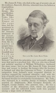 Der verstorbene Mr James Hack Tuke (Gravur) von English School