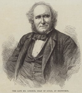 Der verstorbene Herr Lorimer, Dekan der Gilde, in Edinburgh (Gravur) von English School