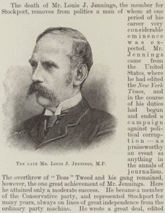 Der verstorbene Mr. Louis J Jennings, MP von English School