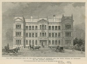 Die neue Prüfungshalle des Royal College of Surgeons und des Royal College of Physicians von English School