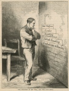 Der Gefangene in seiner Zelle und die fünf Stufen