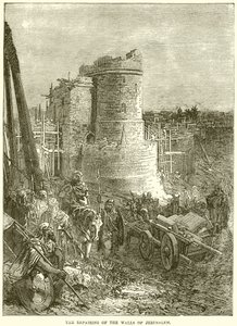 Die Reparatur der Mauern Jerusalems von English School