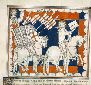 Der Reiter auf einem weißen Pferd, Anfang des 14. Jahrhunderts von English School
