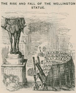 Der Aufstieg und Fall der Wellington-Statue; Karikatur