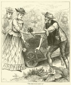 "Die Rosen kommen gerade" (Gravur) von English School