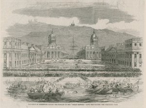 Die Szene in Greenwich während der Passage der Great Eastern