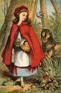 Der Wolf folgt Rotkäppchen