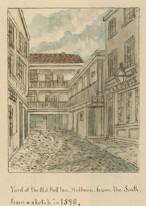 Der Hof der Alten Bell Taverne, Holborn, London, von Süden
