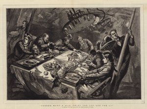 "Es gibt viele Stolpersteine zwischen dem Becher und den Lippen", ein Abendessen auf dem Atlantik bei halbem Sturm von English School