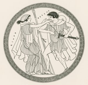 Theseus und Aithra von Hibron (Gravur) von English School