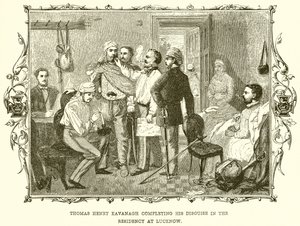 Thomas Henry Kavanagh vervollständigt seine Verkleidung in der Residenz in Lucknow