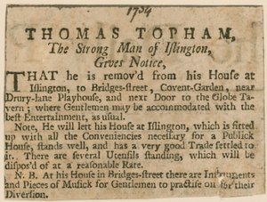 Thomas Topham, der starke Mann von Islington