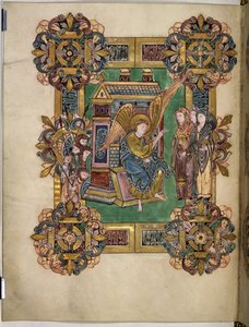 Die drei Marien am Grab, aus dem Benedictional von St. Æthelwold von English School