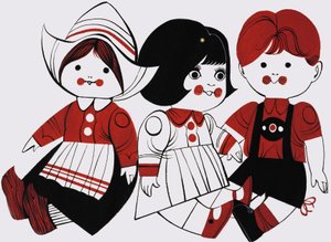 Drei Puppen von English School