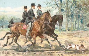 Drei Reiter auf dem Land von English School