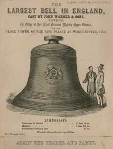 Ticket zur Besichtigung der großen Glocke (Big Ben) für den Clock Tower im neuen Palast von Westminster