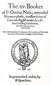 Titelseite des XV Buches von P. Ovidius Naso, betitelt Metamorphosis