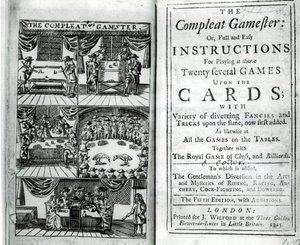 Titelseite der fünften Ausgabe von The Compleat Gamester, zugeschrieben Charles Cotton, veröffentlicht 1725