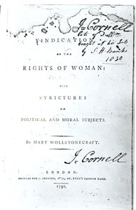 Titelseite von Vindication of the Rights of Woman von Mary Wollstonecraft, veröffentlicht 1792