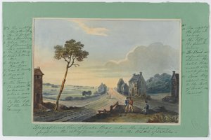 Topographische Ansicht von Quatre Bras, wo die englische Armee am 16. Juni 1815 vor der Schlacht von Waterloo kämpfte, ca. 1815
