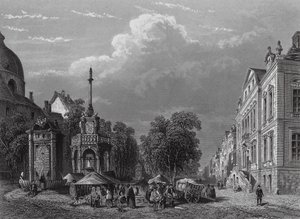 Rathaus und Marktplatz, Lüttich von English School